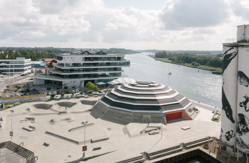 Rådhuset og Streetdome på Haderslev Havn